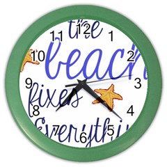 The Beach Fixes Everything Wall Clock (color) by OneStopGiftShop