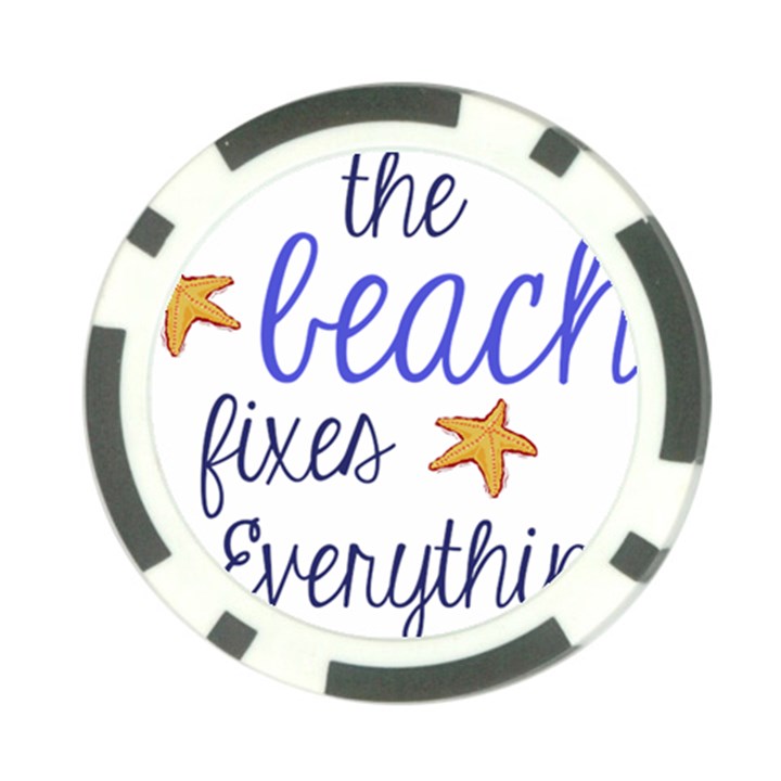 The Beach Fixes Everything Poker Chip