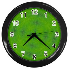 Go Green Kaleidoscope Wall Clock (black) by Fractalsandkaleidoscopes