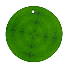 Go Green Kaleidoscope Round Ornament (two Sides)