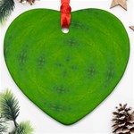 Go Green Kaleidoscope Heart Ornament (Two Sides) Front