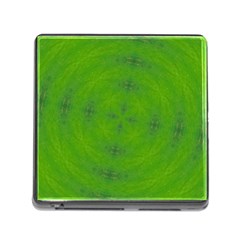 Go Green Kaleidoscope Memory Card Reader With Storage (square) by Fractalsandkaleidoscopes