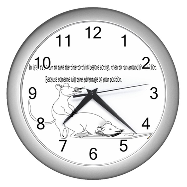 Better To Take Time To Think Wall Clock (Silver)