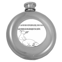 Better To Take Time To Think Hip Flask (round)