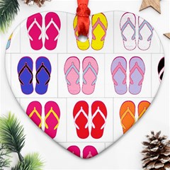 Flip Flop Collage Heart Ornament by StuffOrSomething