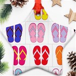 Flip Flop Collage Star Ornament Front