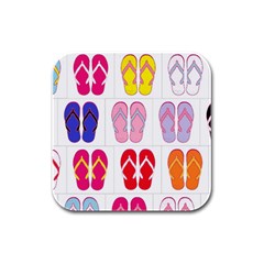 Flip Flop Collage Drink Coasters 4 Pack (square)