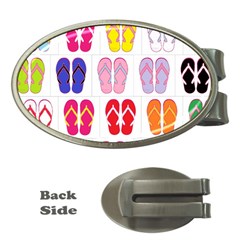 Flip Flop Collage Money Clip (oval)