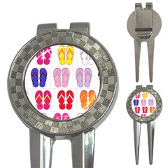 Flip Flop Collage Golf Pitchfork & Ball Marker