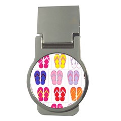 Flip Flop Collage Money Clip (round)