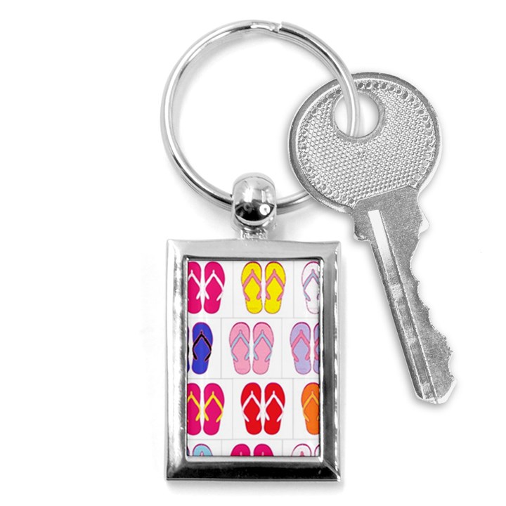 Flip Flop Collage Key Chain (Rectangle)