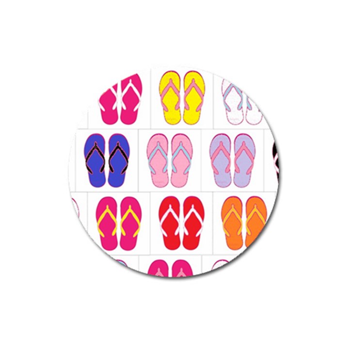 Flip Flop Collage Magnet 3  (Round)