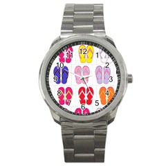 Flip Flop Collage Sport Metal Watch by StuffOrSomething