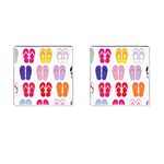 Flip Flop Collage Cufflinks (Square) Front(Pair)