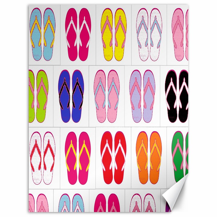 Flip Flop Collage Canvas 12  x 16  (Unframed)