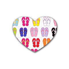 Flip Flop Collage Drink Coasters (heart)