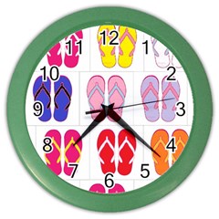 Flip Flop Collage Wall Clock (color)