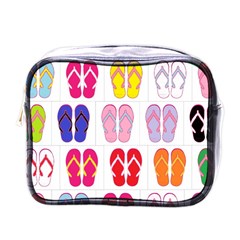 Flip Flop Collage Mini Travel Toiletry Bag (one Side) by StuffOrSomething