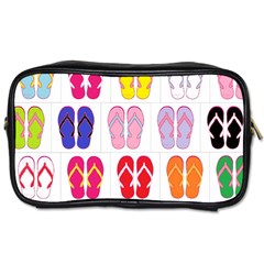 Flip Flop Collage Travel Toiletry Bag (one Side) by StuffOrSomething