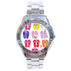 Flip Flop Collage Stainless Steel Watch