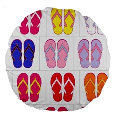 Flip Flop Collage 18  Premium Round Cushion 