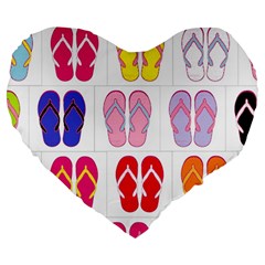 Flip Flop Collage 19  Premium Heart Shape Cushion