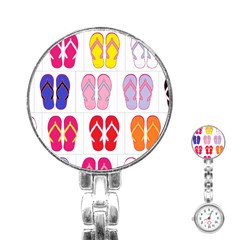 Flip Flop Collage Stainless Steel Nurses Watch