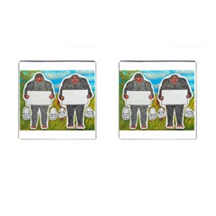 2 Big Foot Text In Everglades Cufflinks (square) by creationtruth