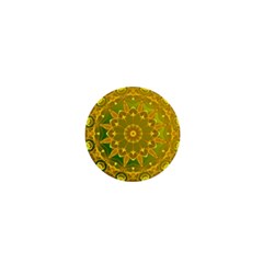 Yellow Green Abstract Wheel Of Fire 1  Mini Button by DianeClancy