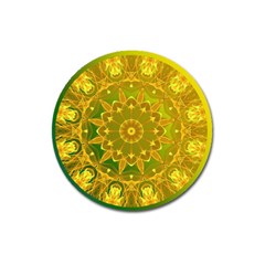 Yellow Green Abstract Wheel Of Fire Magnet 3  (round)