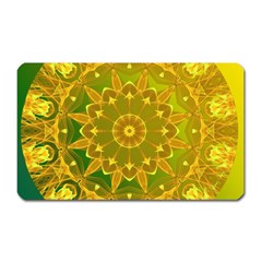 Yellow Green Abstract Wheel Of Fire Magnet (rectangular)