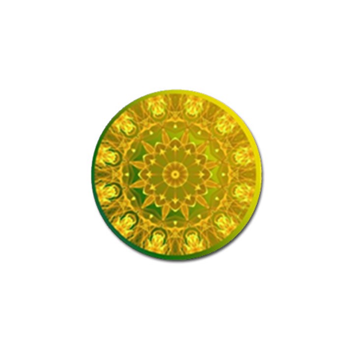 Yellow Green Abstract Wheel Of Fire Golf Ball Marker