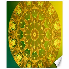 Yellow Green Abstract Wheel Of Fire Canvas 8  X 10  (unframed) by DianeClancy