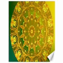 Yellow Green Abstract Wheel Of Fire Canvas 36  X 48  (unframed)