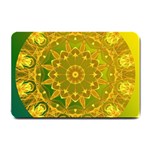 Yellow Green Abstract Wheel Of Fire Small Door Mat 24 x16  Door Mat