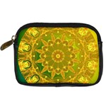 Yellow Green Abstract Wheel Of Fire Digital Camera Leather Case Front