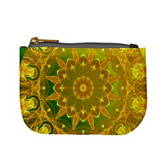 Yellow Green Abstract Wheel Of Fire Coin Change Purse