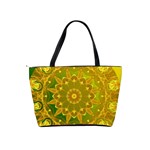 Yellow Green Abstract Wheel Of Fire Large Shoulder Bag Back