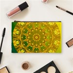 Yellow Green Abstract Wheel Of Fire Cosmetic Bag (Medium) Front