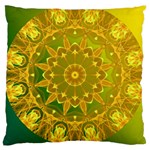 Yellow Green Abstract Wheel Of Fire Large Cushion Case (Single Sided)  Front