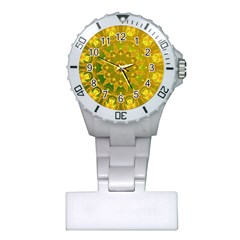 Yellow Green Abstract Wheel Of Fire Nurses Watch