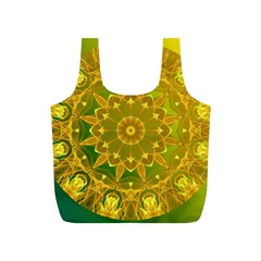 Yellow Green Abstract Wheel Of Fire Reusable Bag (s)