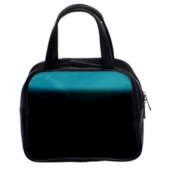 Black And Aqua Classic Handbag (two Sides)