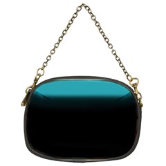 Black And Aqua Chain Purse (two Sided) 