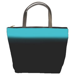 Black And Aqua Bucket Handbag