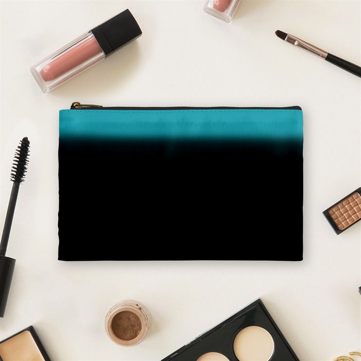 Black And Aqua Cosmetic Bag (Medium)