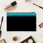 Black And Aqua Cosmetic Bag (Medium) Back