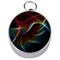 Imagine, Through The Abstract Rainbow Veil Silver Compass by DianeClancy