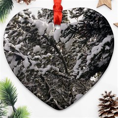 Snowy Trees Heart Ornament