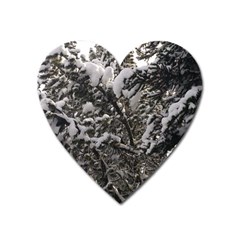 Snowy Trees Magnet (heart) by DmitrysTravels